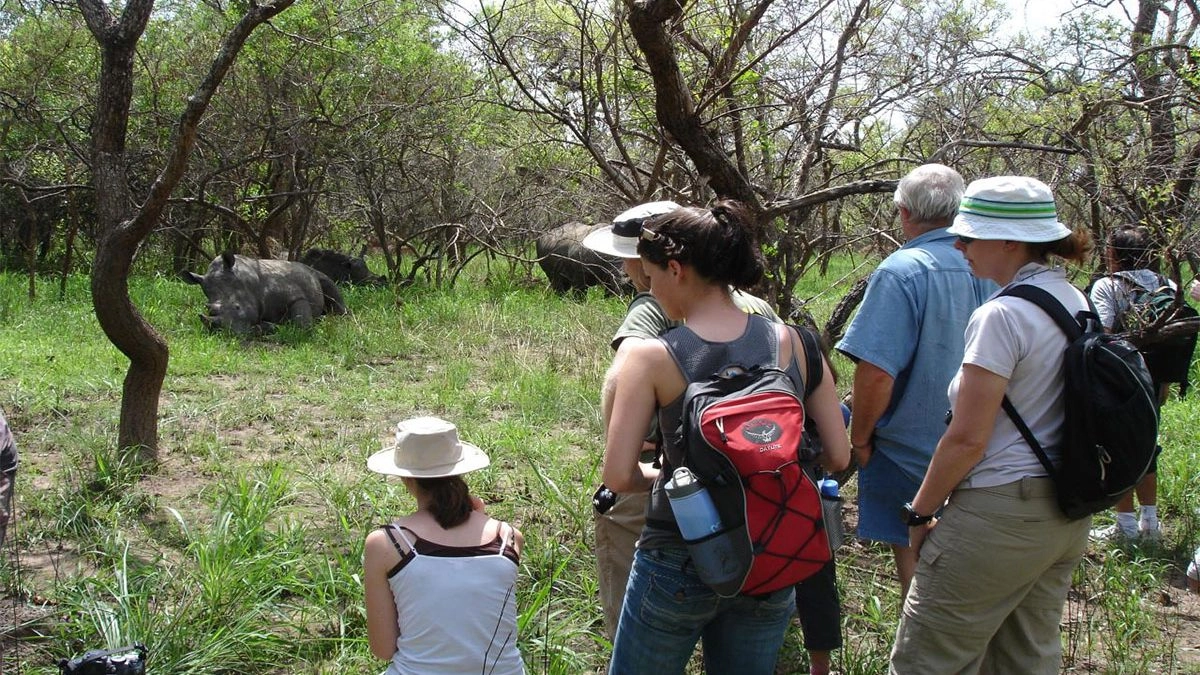 Family Tracking Rhinos at Ziwa 