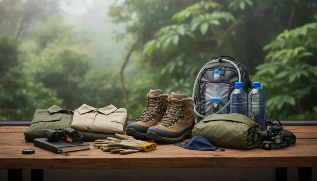 Packing list for Congo gorilla safari tour which matches with the jungle activity .