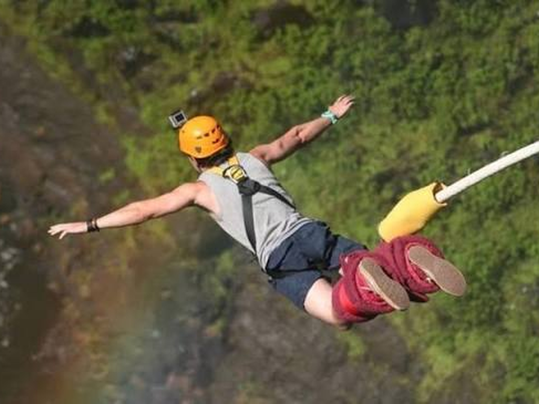 Bungee jumping is one of the most thrilling activities to enjoy at Victoria Falls on a safari with Pieland Gorilla Safaris. From the famous Victoria Falls Bridge, adventurous travelers can experience an exhilarating leap above the dramatic Batoka Gorge with the powerful Zambezi River far below. The activity combines breathtaking scenery with an unforgettable rush of adrenaline, making it especially popular with travelers seeking excitement beyond traditional sightseeing. Before the jump, participants receive safety instructions and professional equipment. For adventure lovers, bungee jumping adds a bold and memorable experience to a Victoria Falls safari while showcasing the spectacular gorge from a unique perspective.