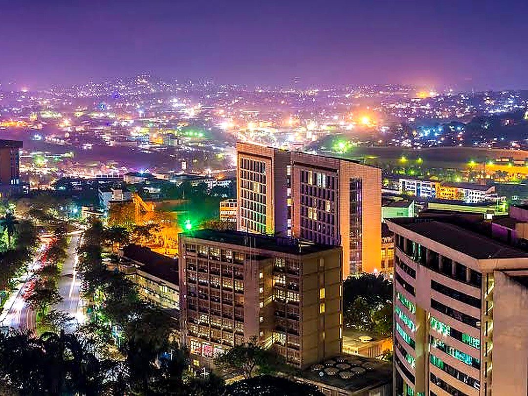 Kampala city skyline, one of the starting points for the 4 Days Gorilla and Chimpanzee Group Joining Uganda Safari
