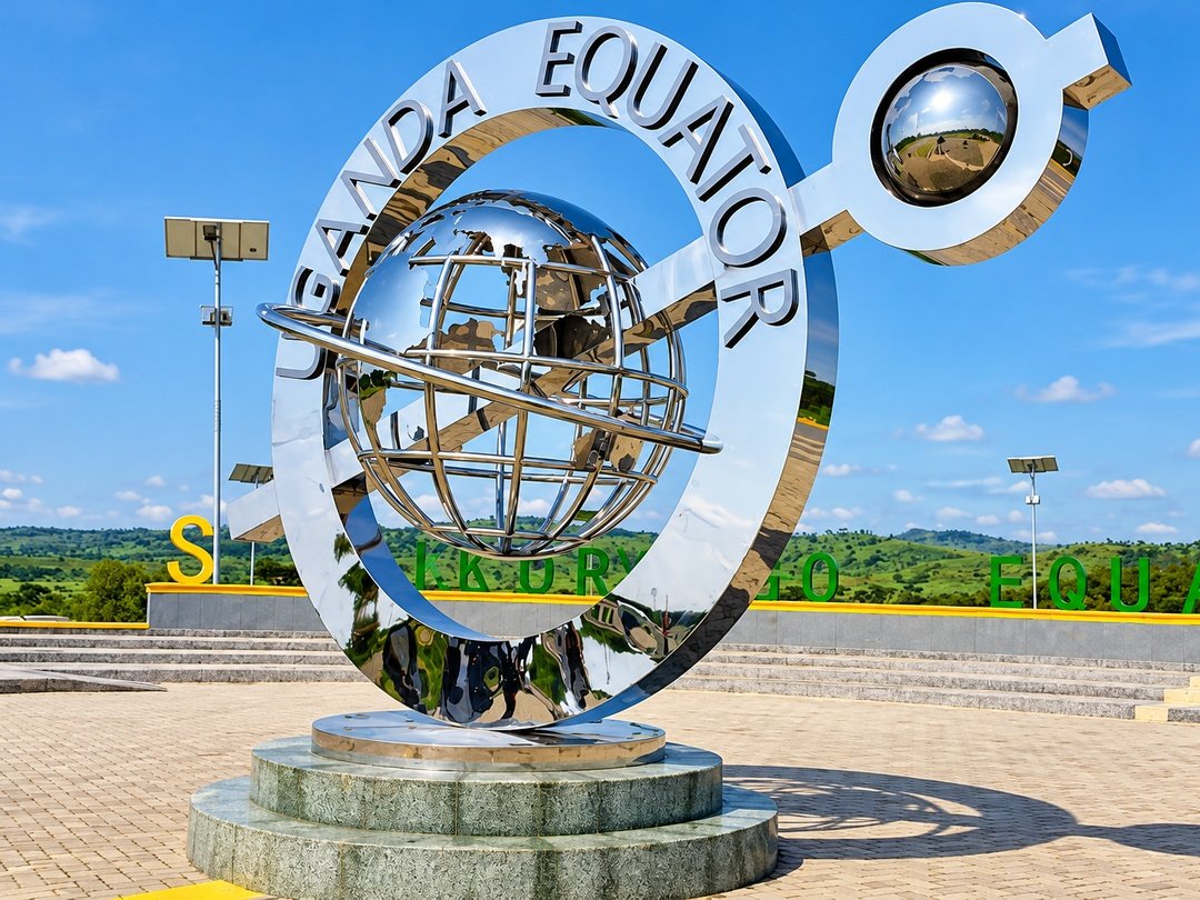 The Kikorongo Equator Monument near Queen Elizabeth National Park, Uganda.